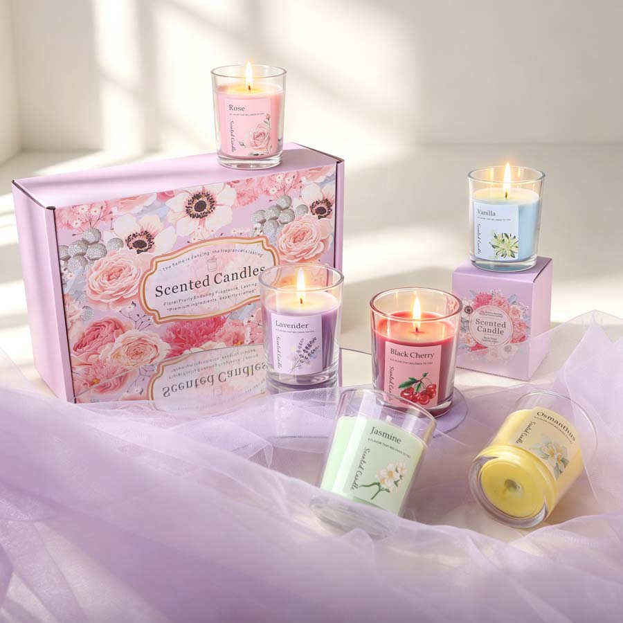 Fragrance In Home - Ensemble cadeau de bougies parfumées d'aromathérapie,